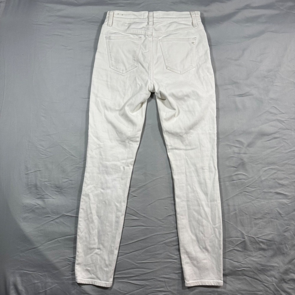Madewell High Riser Skinny Jeans White Straight Leg Denim Women's 25 Boho - Picture 3 of 12